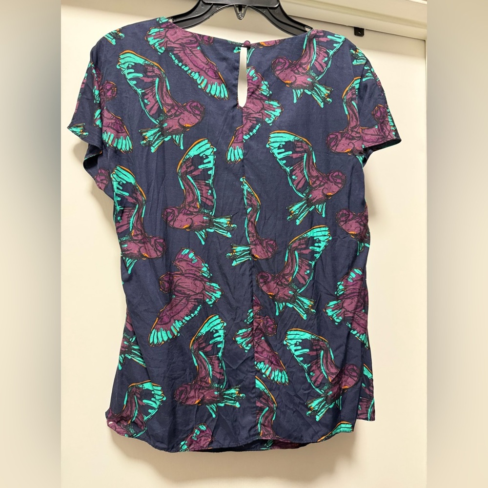 MSRP $98 Boden Cap sleeve Silk blend Women's Print Top size 8 - Picture 2 of 4